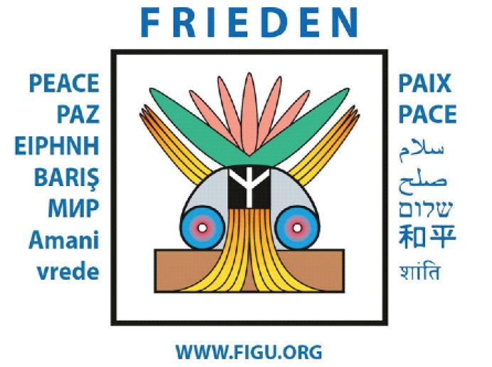 Symbol des Friedens in verschiedenen Sprachen geschrieben