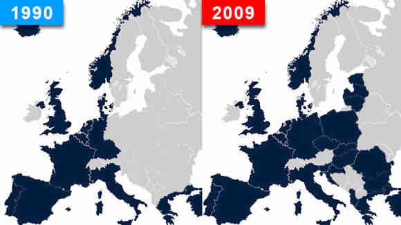 Cartina dell'espansione della NATO verso Est
